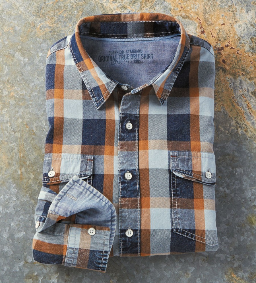 True Grit True Grit Winston Check Shirt Brown Clearance