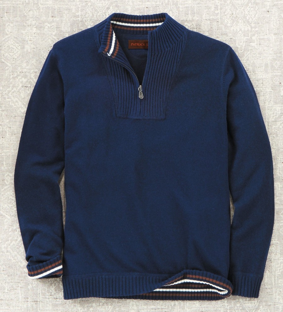 Patrick James Patrick James Mixed Rib Sweater Navy Best