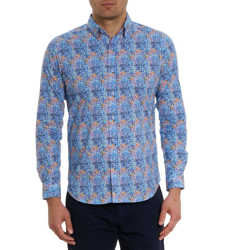 Robert Graham Robert Graham Long Sleeve Venlow Woven Shirt Multi New