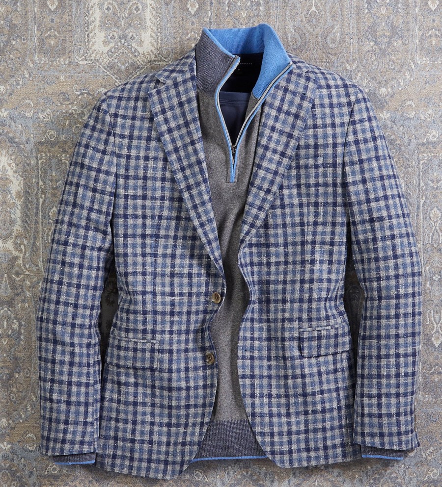 Patrick James Patrick James Check Sport Coat Grey/Navy Clearance