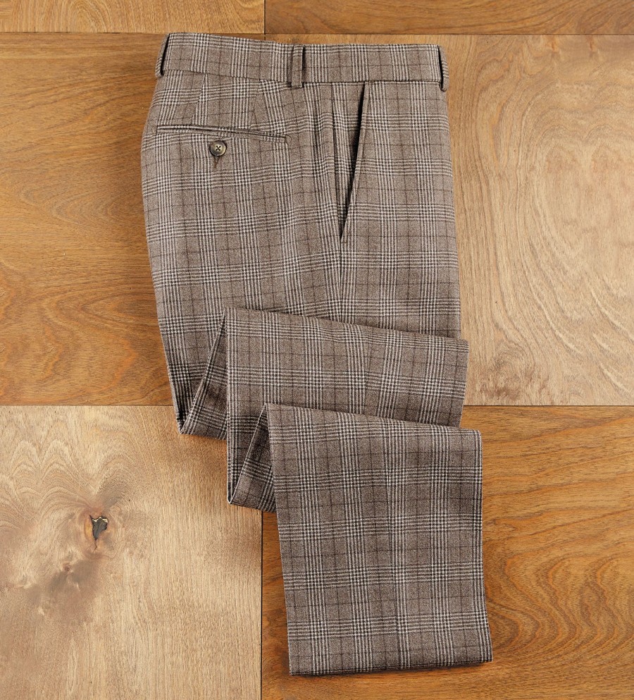 Reserve Reserve Glen Plaid Comfort "Eze" Pant Dark Taupe Best