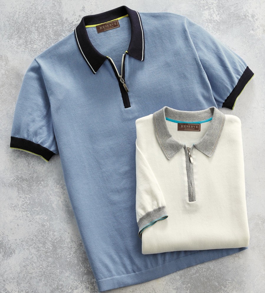 Reserve Reserve Quarter-Zip Short Sleeve Polo Blue/Navy Best