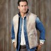 Patrick James Patrick James Lagoon Reversible Vest Beige Brown Wholesale