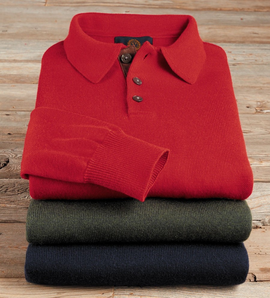 Viyella Viyella Merino Suede Trim Polo Hot