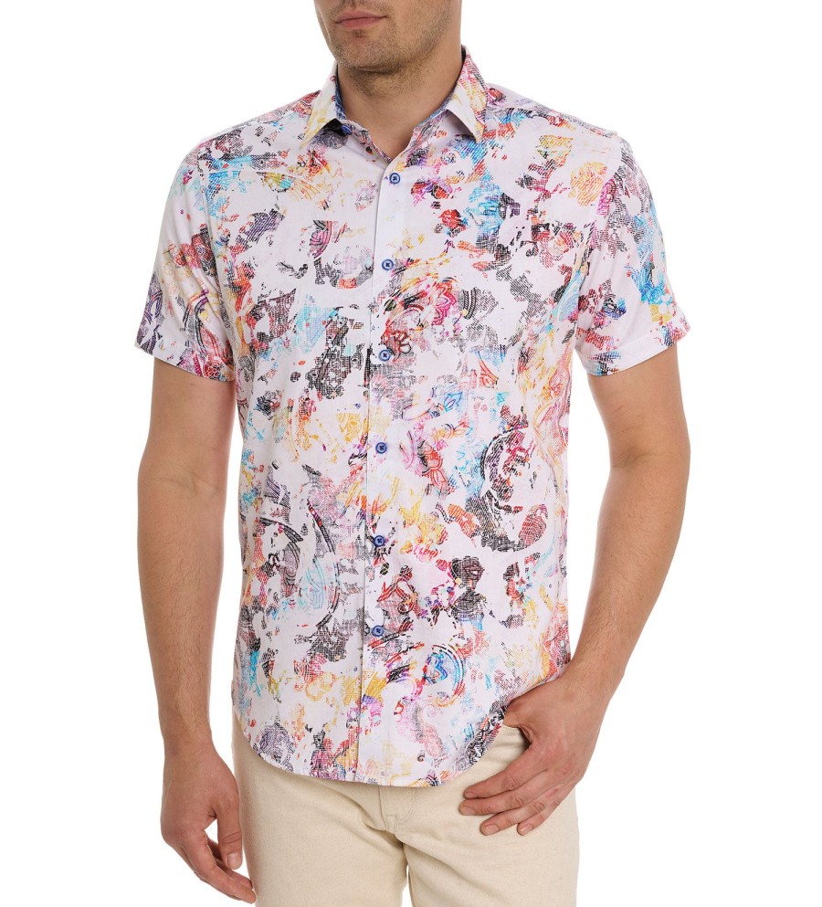 Robert Graham Robert Graham Short Sleeve Splash Of Color Shirt Multi New