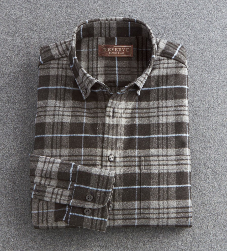 Reserve Reserve Ceramica Plaid Long Sleeve Shirt Charcoal Wholesale