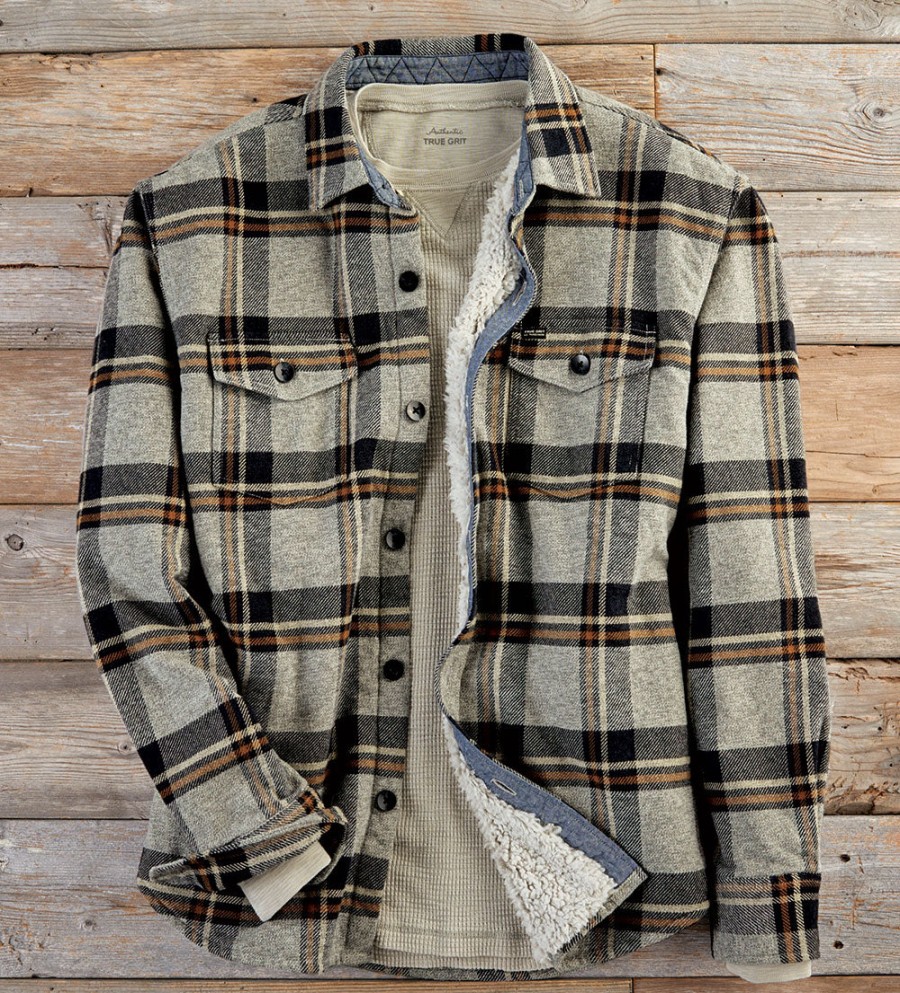 True Grit True Grit Montana Plaid Two Pocket Shirt Heather Hot