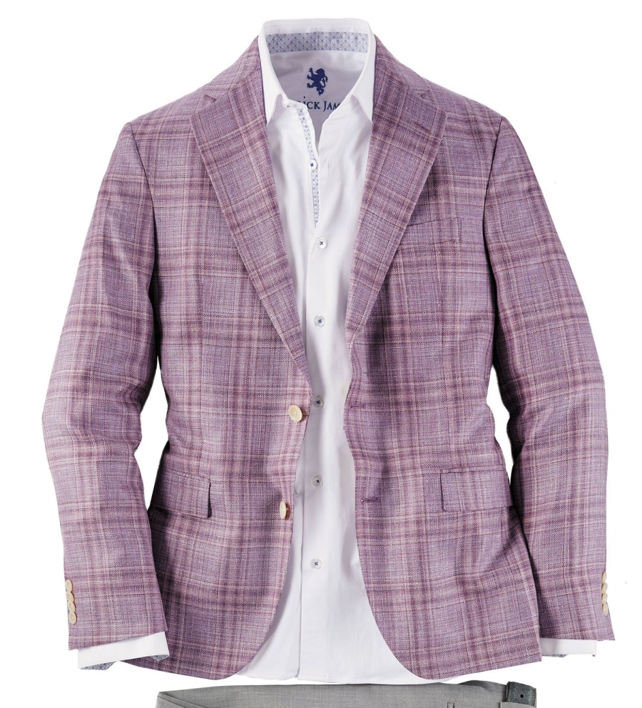 Reserve Reserve Plaid Sport Coat Berry Wholesale