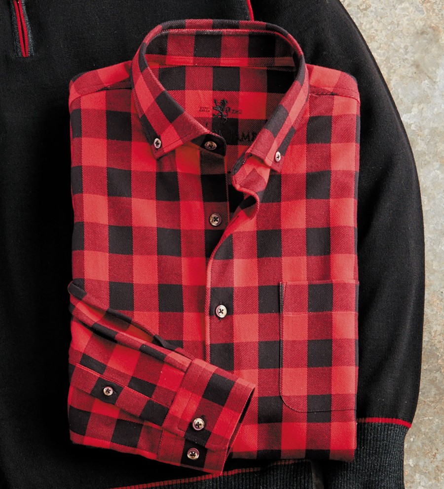 Patrick James Patrick James Buffalo Check Shirt Red Black Best