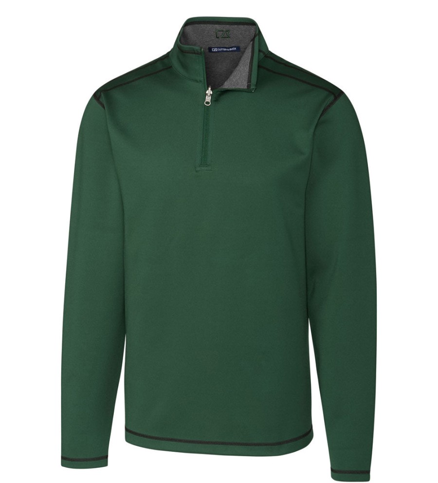 Cutter u0026 Buck Cutter & Buck Evergreen Reversible Overknit Quarter-Zip Pullover Clearance