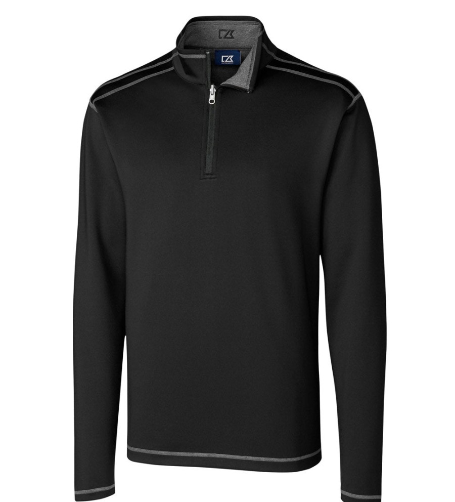 Cutter u0026 Buck Cutter & Buck Evergreen Reversible Overknit Quarter-Zip Pullover Clearance