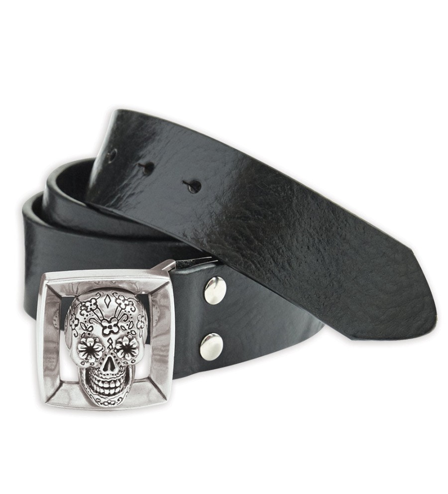 Bill Lavin Bill Lavin Skull Buckle Belt Black New