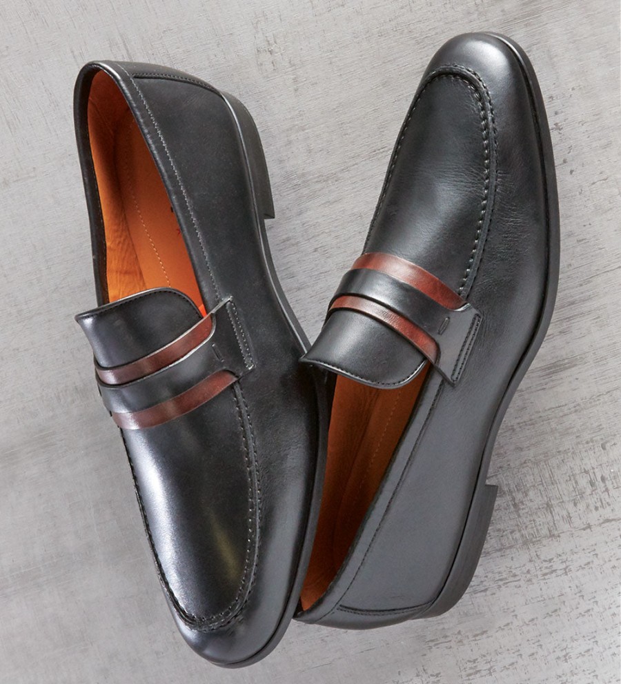 Magnanni Magnanni Leather Loafers Black Mid Brown Hot