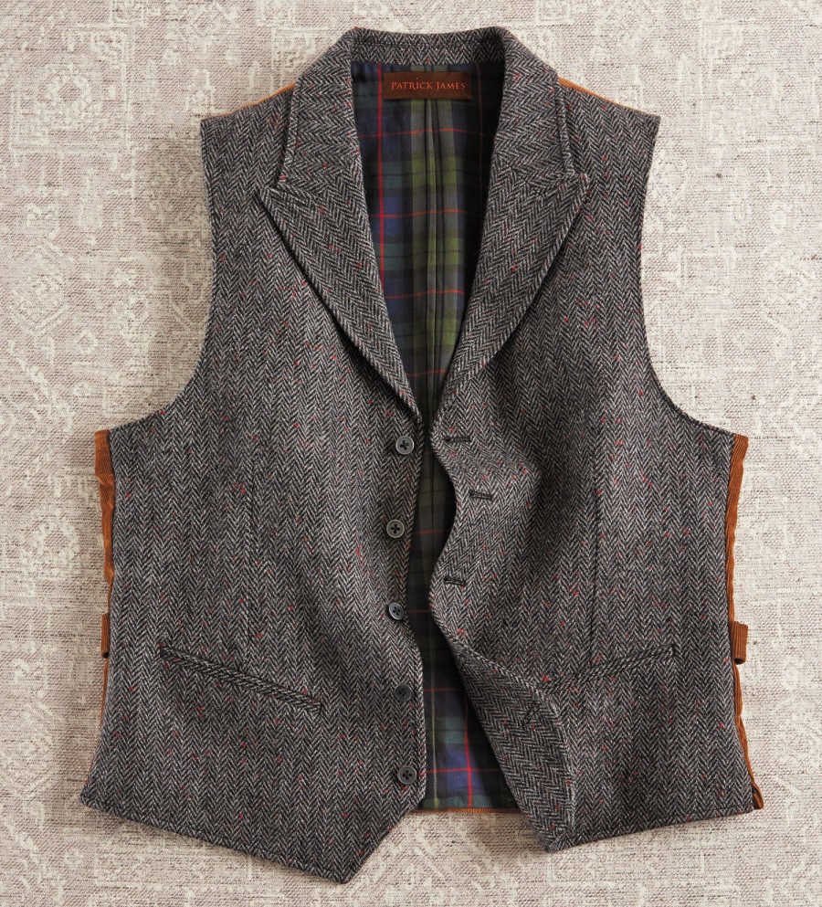 Patrick James Patrick James Herringbone Vest Grey Online