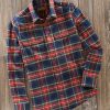 Reserve Reserve Plaid Flannel Long Sleeve Sport Shirt Navy Multi Online