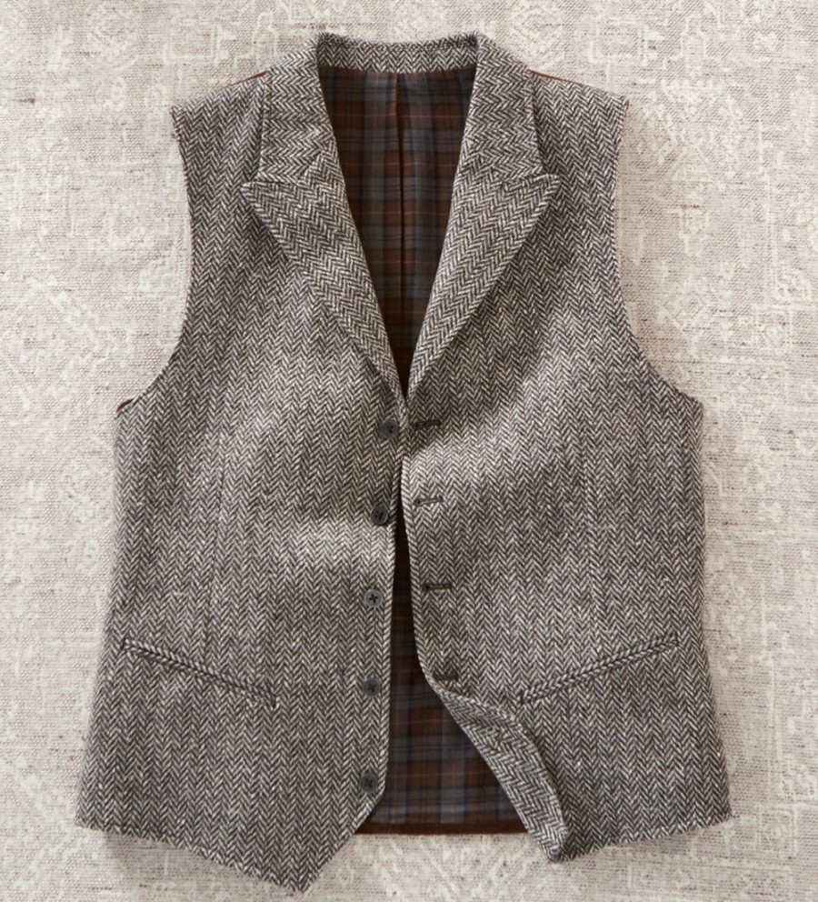 Patrick James Patrick James Herringbone Vest Black/White New