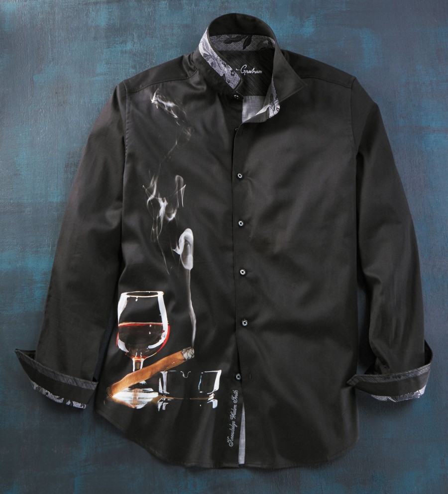 Robert Graham Robert Graham Man Cave Shirt Black Clearance