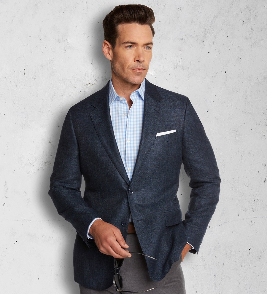 Patrick James Patrick James Melange Bamboo Sport Coat Blue Online