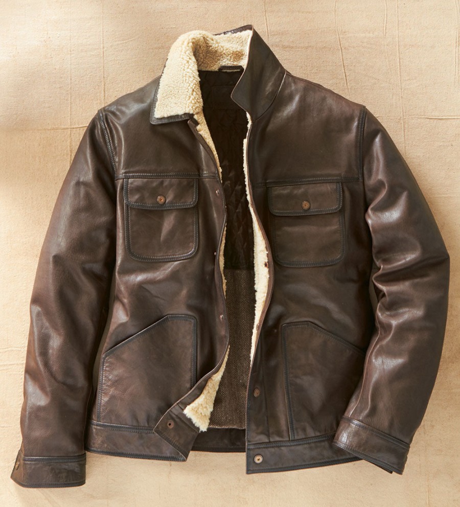 Patrick James Patrick James Leather Jacket Vintage Brown Clearance