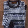 Patrick James Patrick James Towthorpe Lambswool Fairisle Crew Sweater Navy Clearance