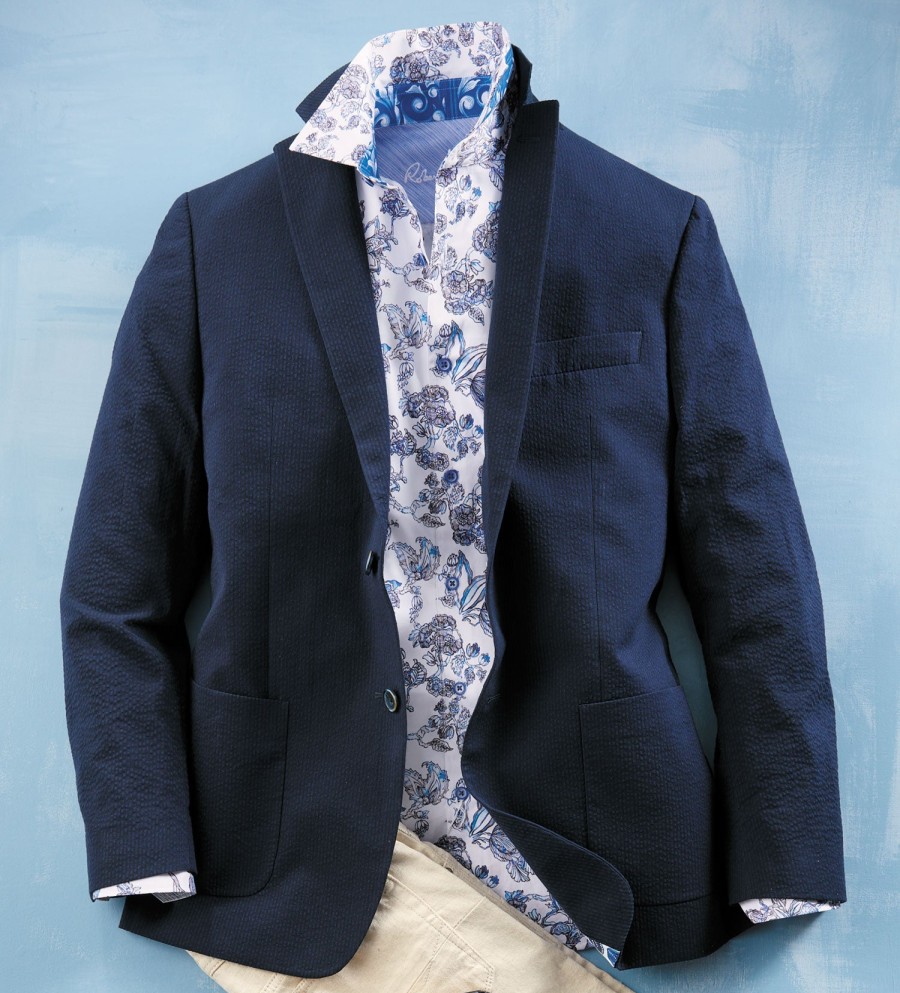 Robert Graham Robert Graham Rayburn Seersucker Sport Coat Navy Clearance