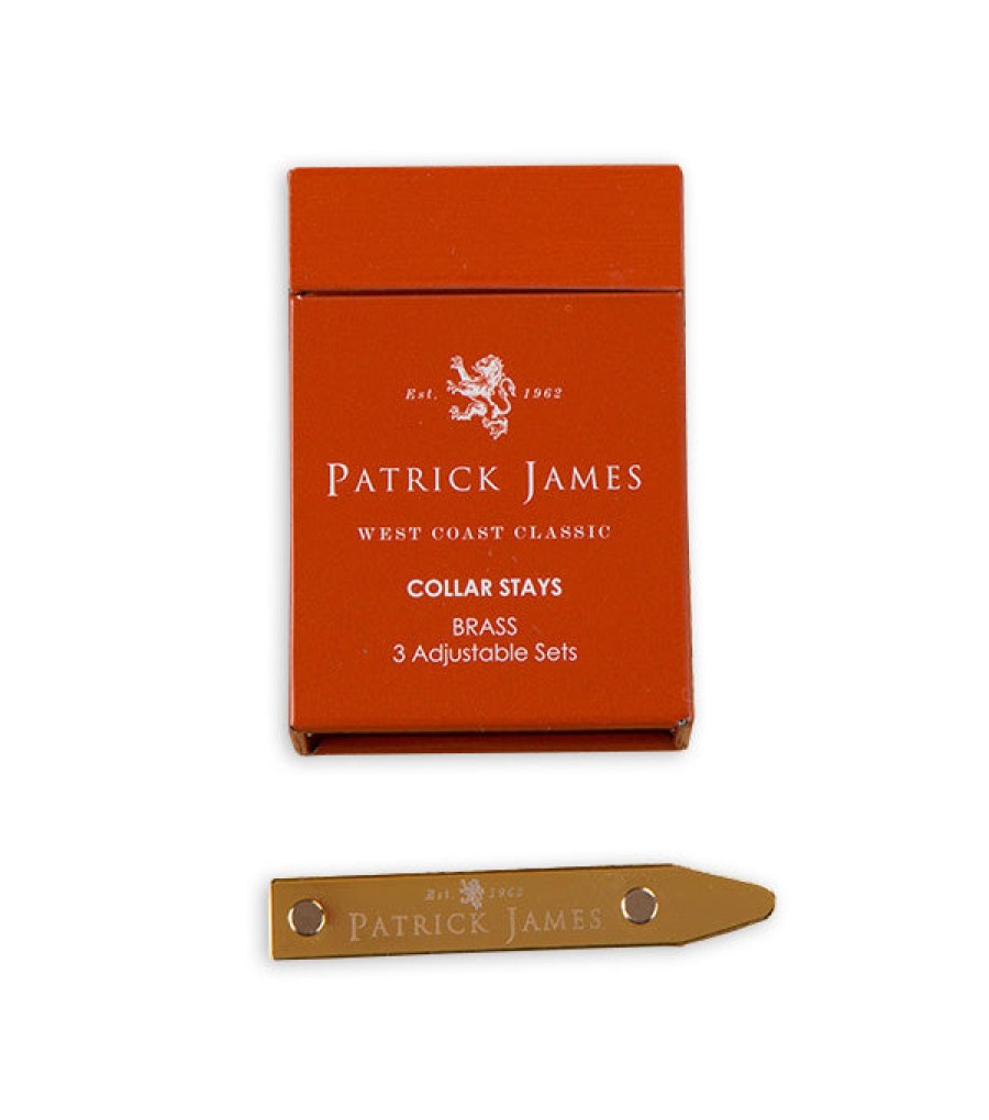 Patrick James Patrick James 3-Pack Collar Stays Brass New