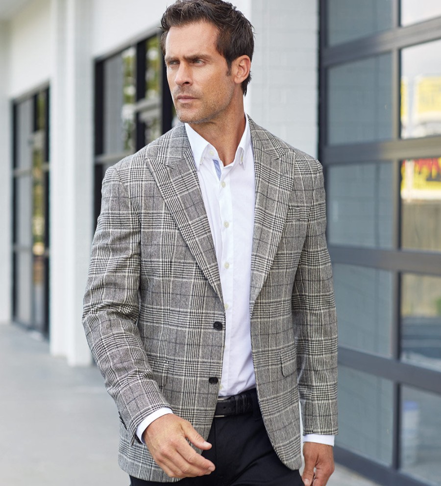 Reserve Reserve Glen Plaid Wool-Cashmere Sport Coat Black/White Online