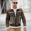 Patrick James Patrick James Shearling Bomber Brown Best