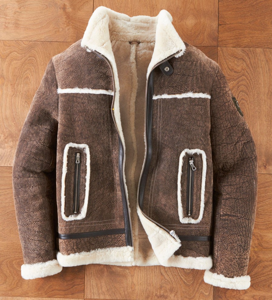 Patrick James Patrick James Shearling Bomber Brown Best