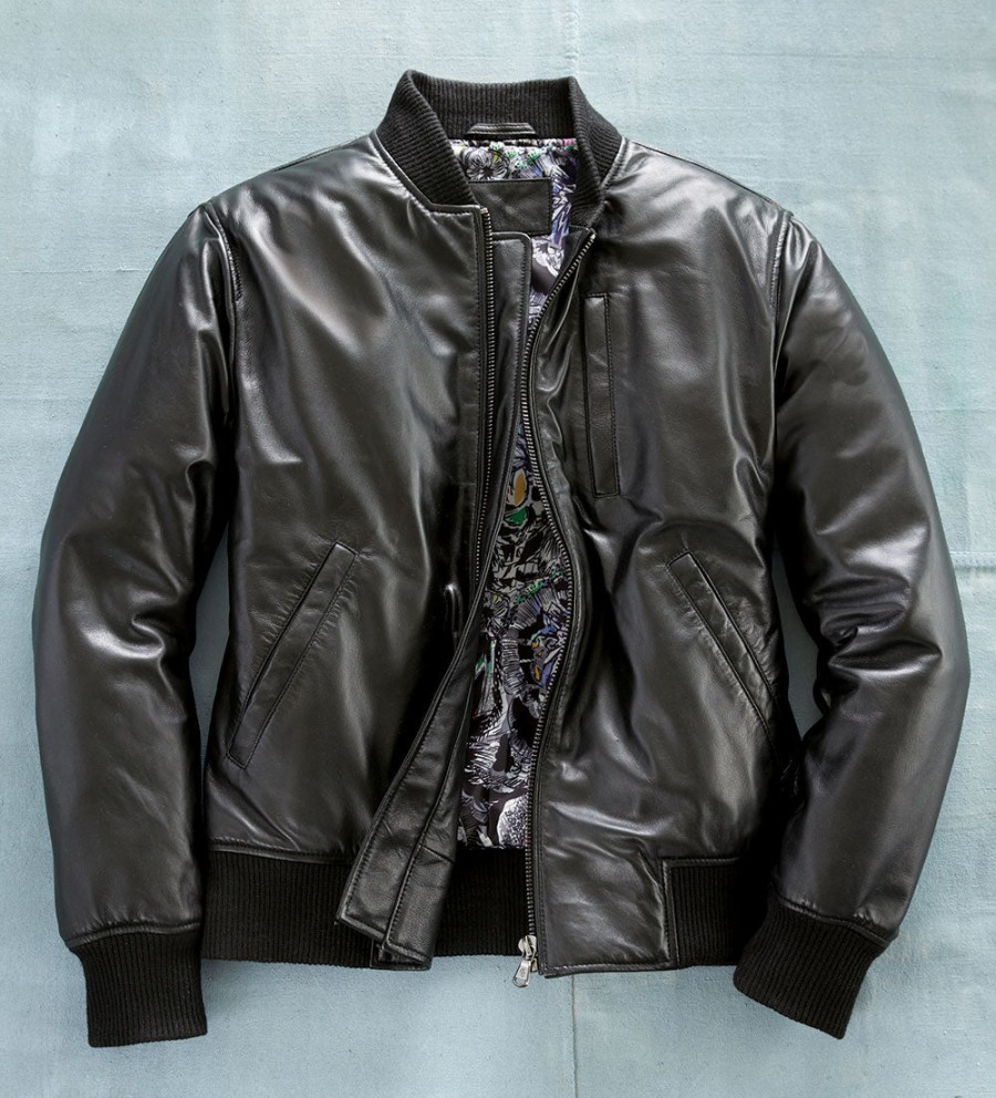 Robert Graham Robert Graham Voyager Leathr Bomber Black New