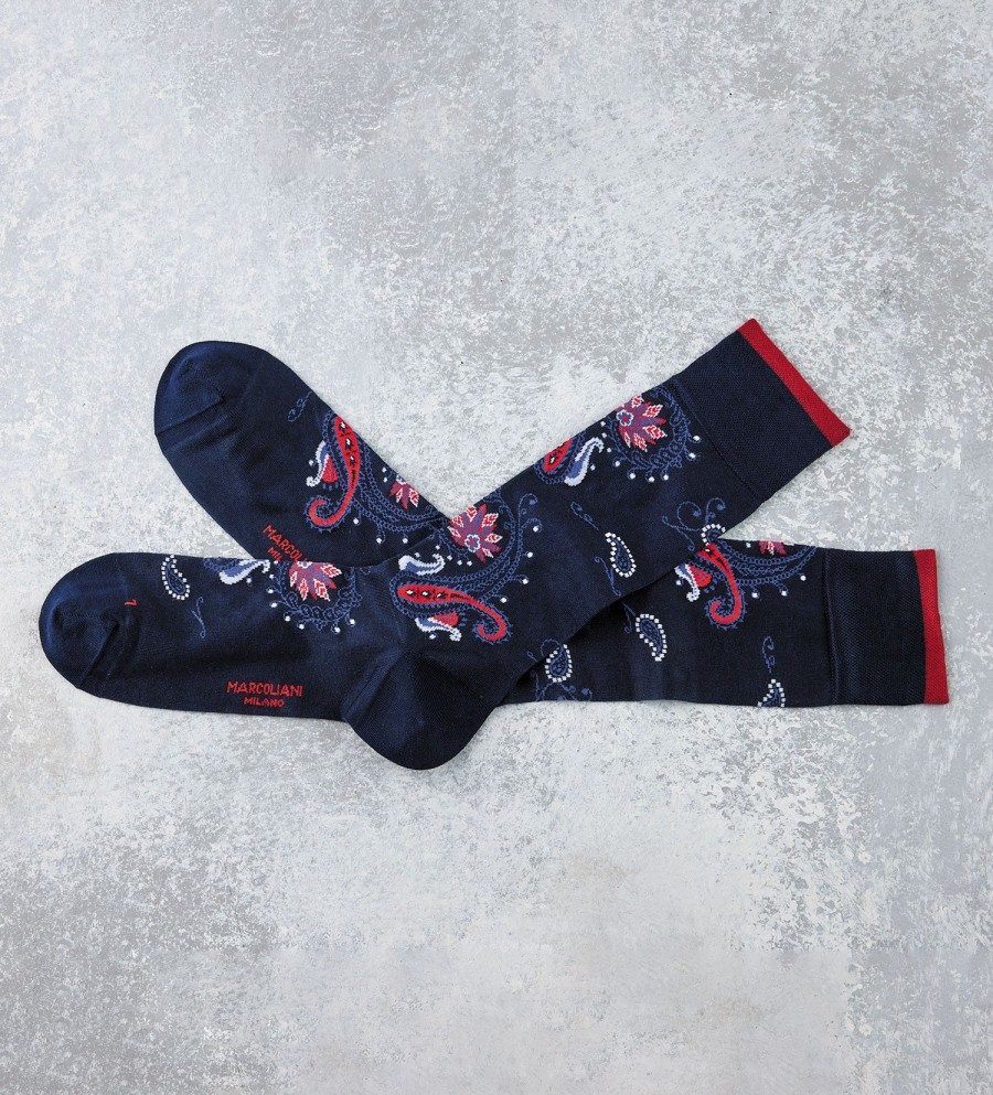 Marcoliani Marcoliani Paisley Flower Socks Navy Hot