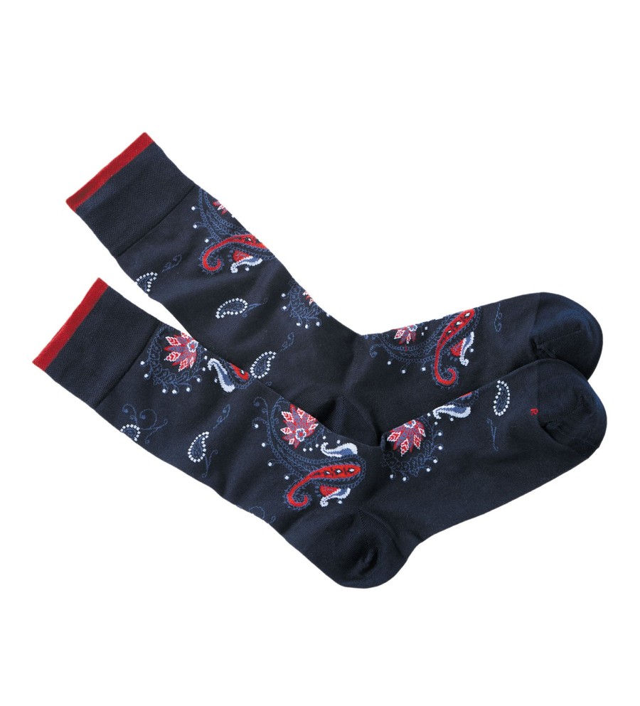 Marcoliani Marcoliani Paisley Flower Socks Navy Hot