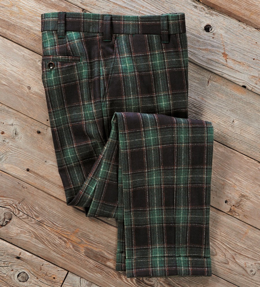 Reserve Reserve Barberis Plaid Dress Pant Navy Green New