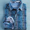 Robert Graham Robert Graham Oasis Long Sleeve Knit Shirt Multi New