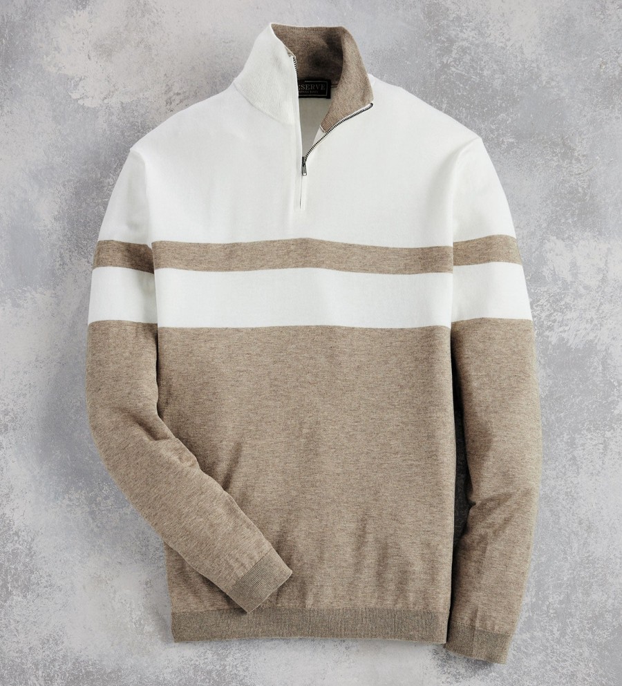 Reserve Reserve Quarter-Zip Stripe Sweater Heatherstone/Pure Online