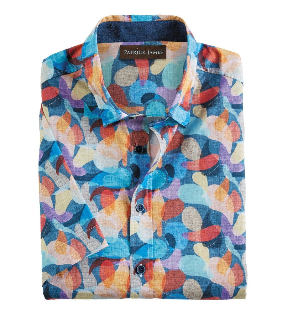 Patrick James Patrick James Abstract Print Shirt Multi Clearance