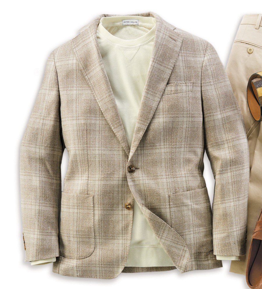 Peter Millar Peter Millar Willard Plaid Soft Coat Khaki Clearance