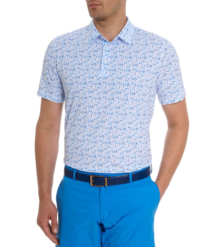 Robert Graham Robert Graham Short Sleeve Calder Knit Polo Blue Clearance