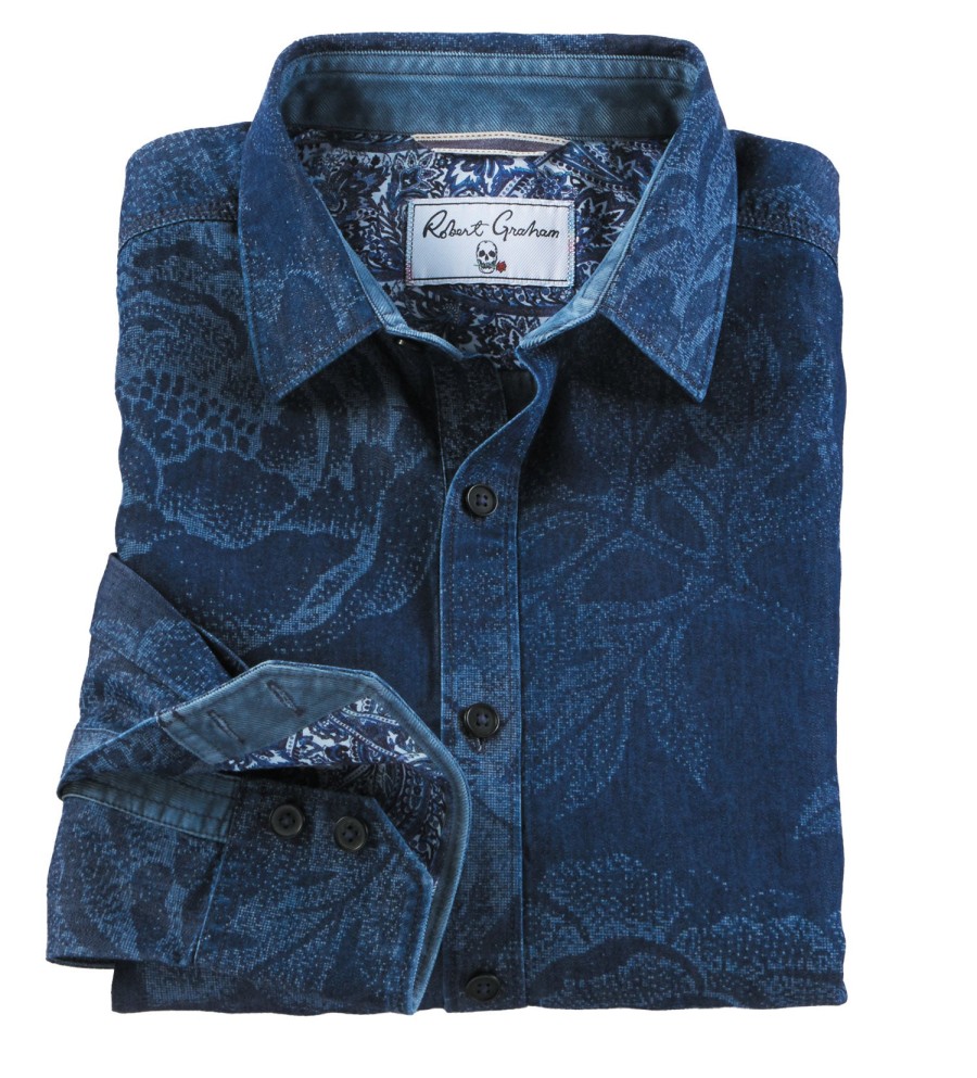 Robert Graham Robert Graham Flower Thrower Shirt Indigo Clearance