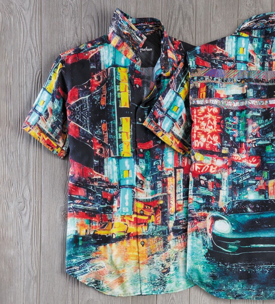 Robert Graham Robert Graham Boreal City Lights Short Sleeve Shirt Multi Wholesale