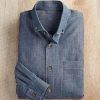 Patrick James Patrick James Chambray Long Sleeve Shirt Blue Hot