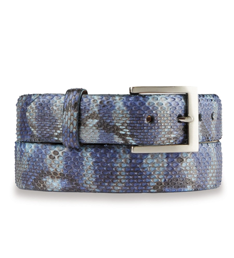 w.kleinberg W.Kleinberg Python Belt Tiger Blue New