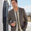 Patrick James Patrick James Windowpane Sport Coat Coffee/Aubergine Hot