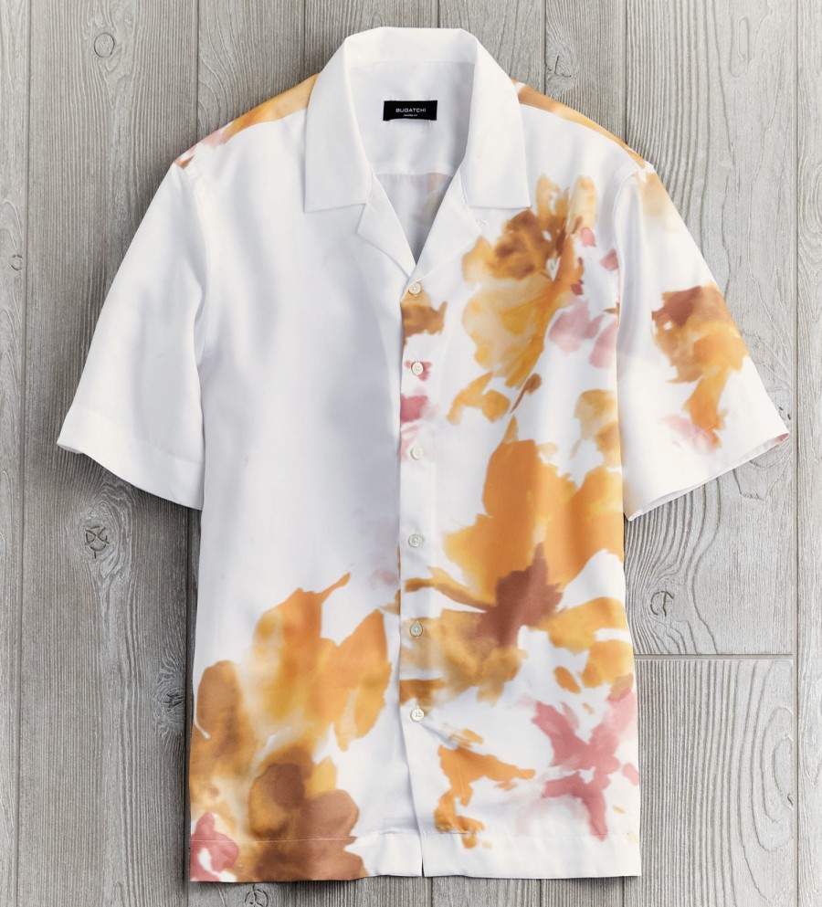 Bugatchi Bugatchi Splash Floral Camp Shirt Dandelion Best