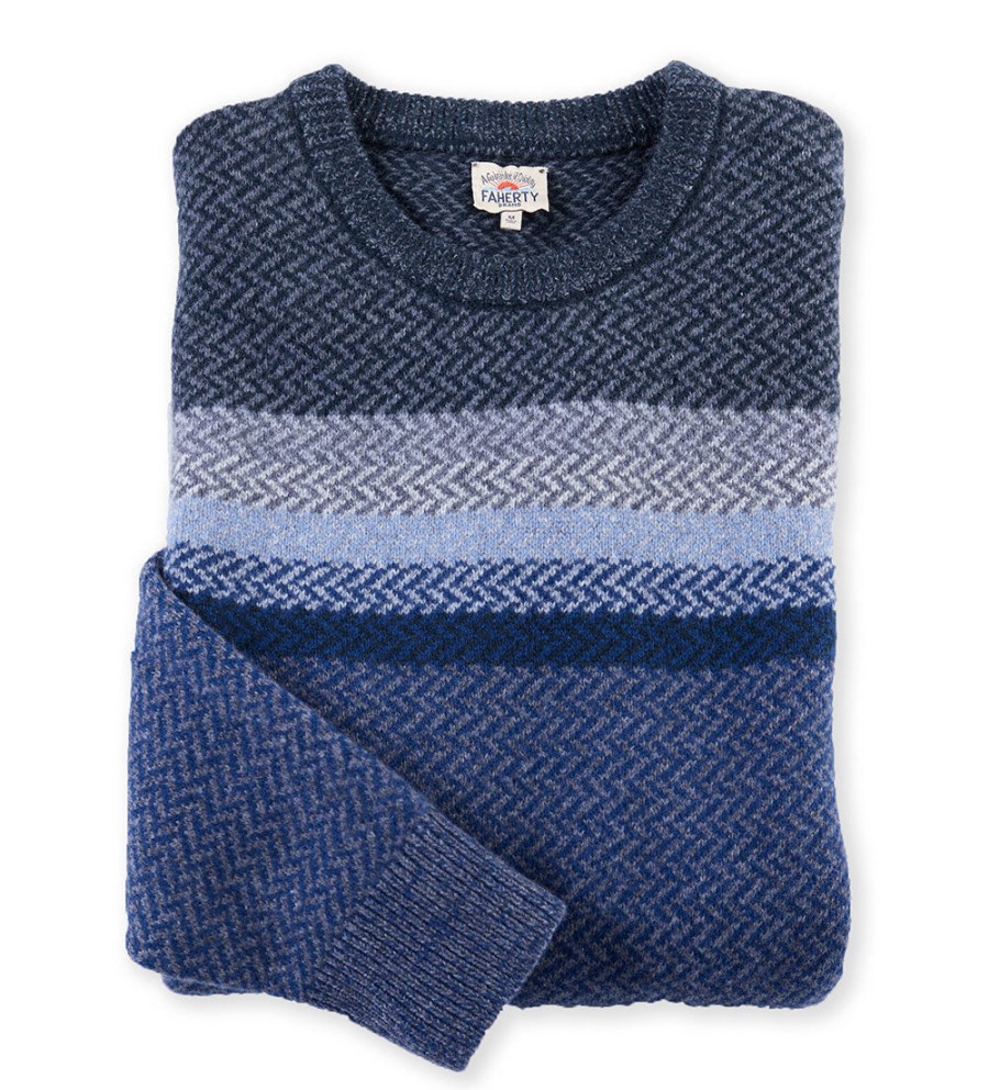 Faherty Faherty Donegal Ombre Sweater Navy/Storm New