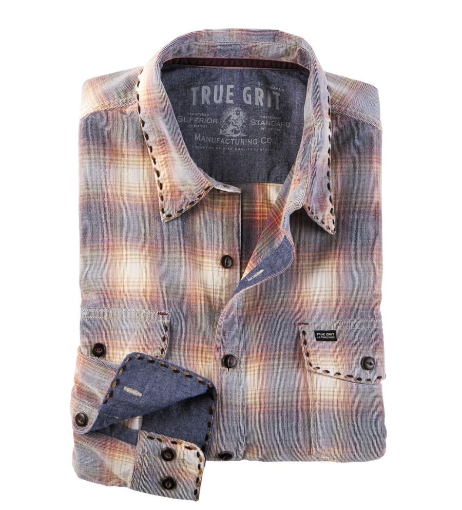 True Grit True Grit Mason Lux Cord Shirt Berry Hot