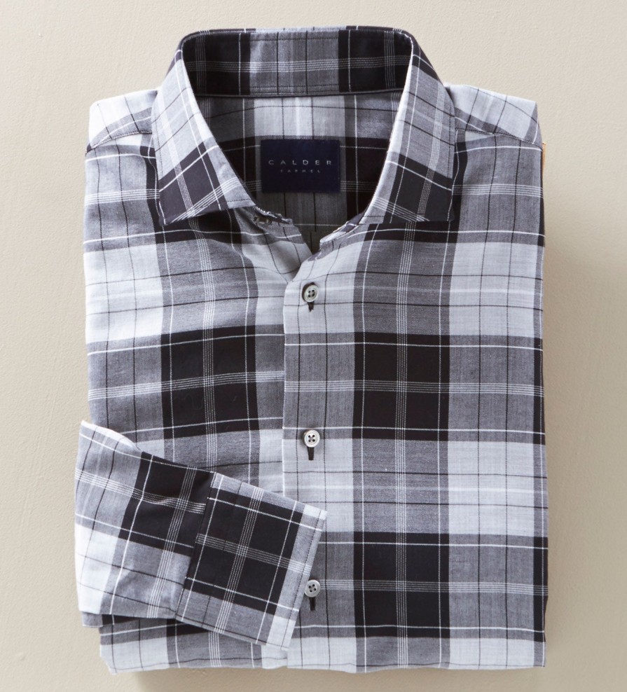 Calder Carmel Calder Carmel Melange Plaid Shirt Black/White Wholesale