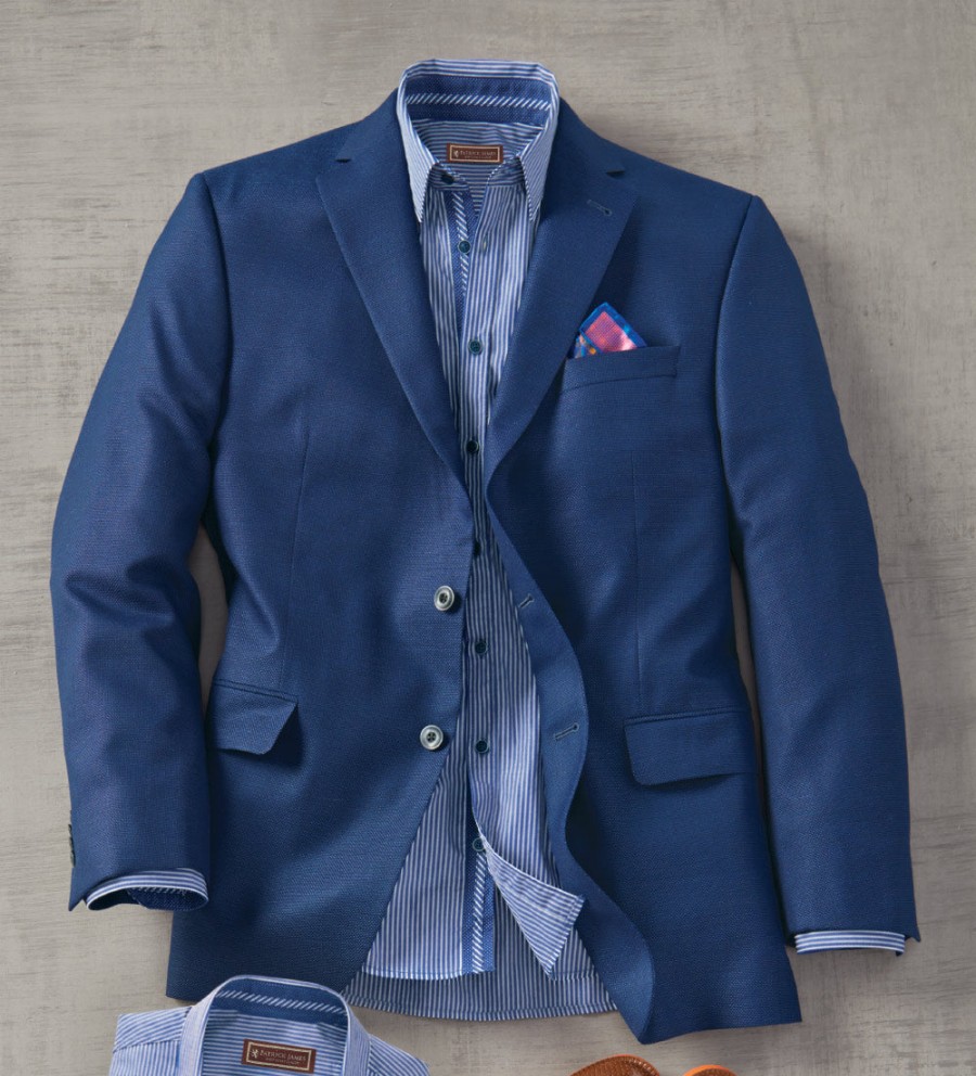 Reserve Reserve Textured Travel Sport Coat Blue New