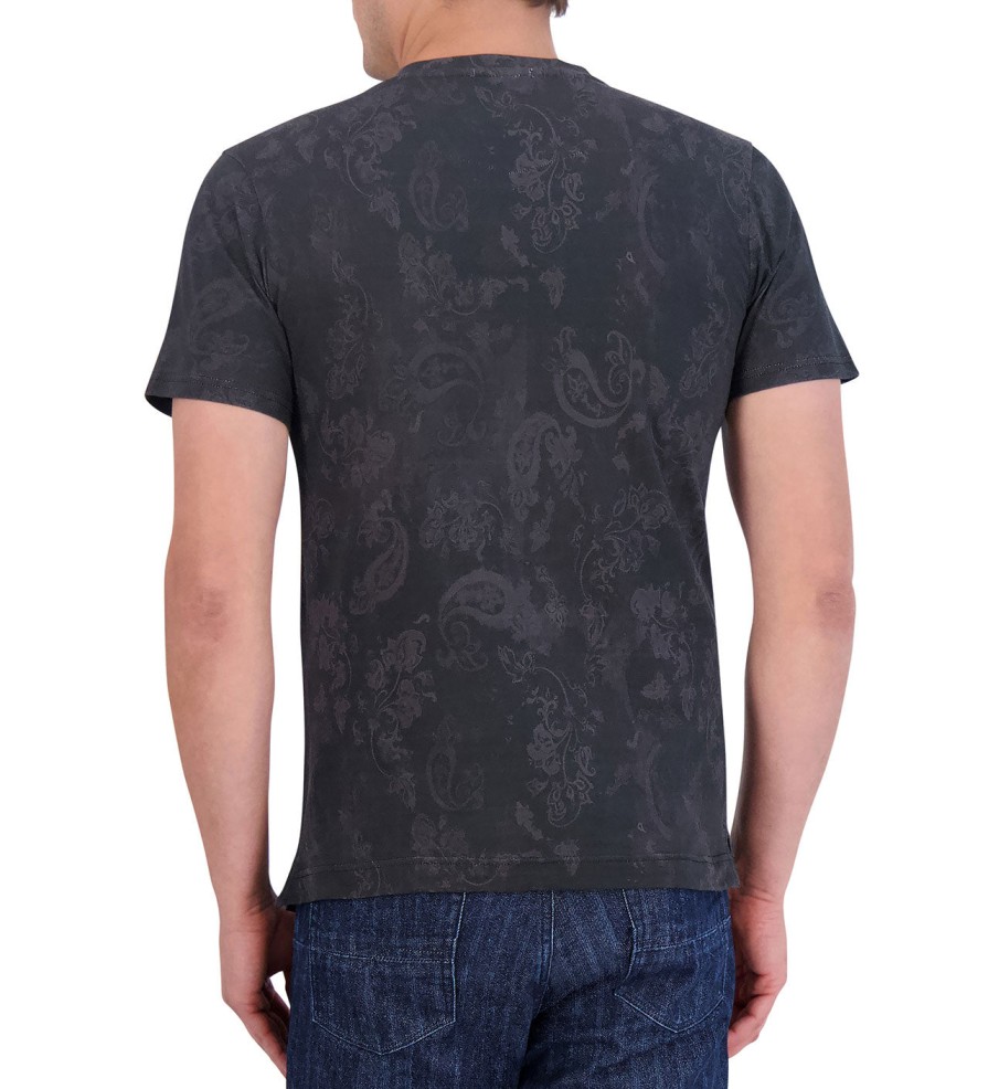 Robert Graham Robert Graham Short Sleeve Skull Scrolls Tee Black Wholesale