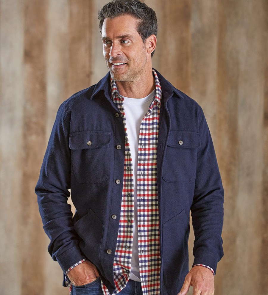 Patrick James Patrick James Cotton Overshirt Navy Best